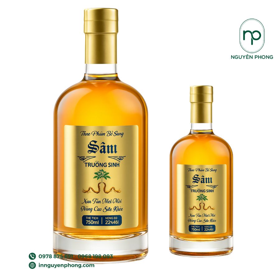 In tem dán rượu sâm giá rẻ tại Hà Nội
